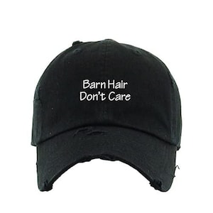 Barn Hair Don&#39;t Care Vintage Baseball Cap Embroidered Cotton Adjustable Distressed Dad Hat