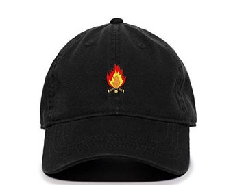 Wood Fire Baseball Cap Embroidered Cotton Adjustable Dad Hat