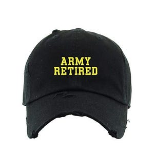 Army Retired Vintage Baseball Cap Embroidered Cotton Adjustable Distressed Dad Hat