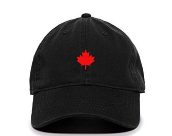 Canada Flag Red Maple Leaf Baseball Cap Embroidered Cotton Adjustable Dad Hat