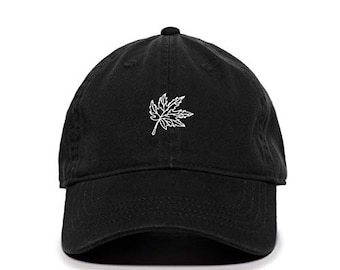 Maple Leaf Baseball Cap Embroidered Cotton Adjustable Dad Hat