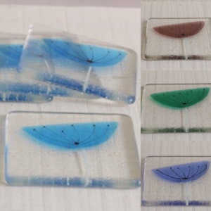 Set of Two Coasters | Flower Coasters | | Fused Glass Coasters | Gift For Home | Gift For Her | Wedding Gift| Contemporary Seed Head Design