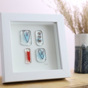 Valentinstag Herz Bild, Liebe Herzen, geschmolzenes Glas Herz Rahmen, Geschenke für sie / ihn, Hochzeitsgeschenk, süßes Geschenk, personalisieren Sie Ihre Herzen.