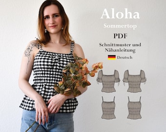 Milkmaid blouse/top - digital PDF sewing pattern with German sewing instructions lucy.sonnenschein.design (32-50)