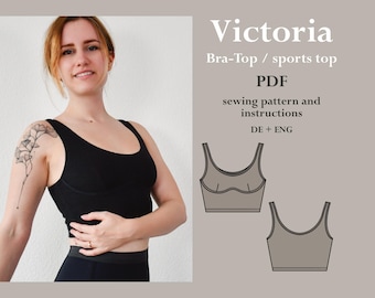 Bra-Top sports top - digital PDF pattern with sewing instructions ENGLISH lucy.sonnenschein.design (size Xs-XL)
