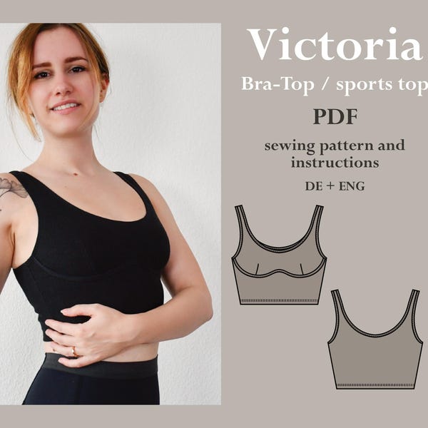 Bra-Top sports top - digital PDF pattern with sewing instructions ENGLISH lucy.sonnenschein.design (size Xs-XL)