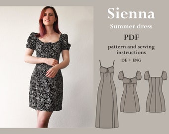 Sommerkleid - Sienna - PDF Schnittmuster mit Nähanleitung - Deutsch + Englisch