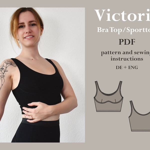 Bra-Top/Sports Top - Victoria - PDF pattern with sewing instructions - German + English
