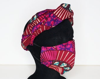 SET: Ankra Fabric Face Mask & Turban Style Headband