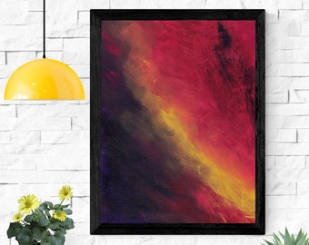 Fichier d’impression d’art abstrait rouge et or