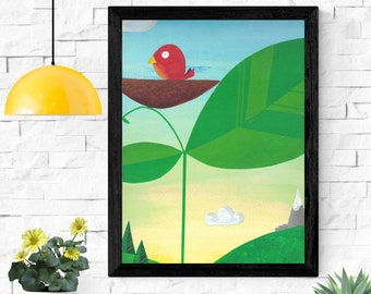 Fichier d’impression Red Bird Nest Art