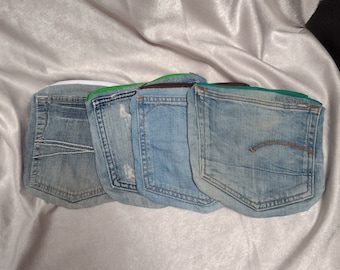 upcycling Jeanstasche - hell - Jeanstäschlein aus Hosentasche