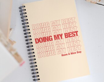 Doing My Best Self Care Journal, Spiral Notebook, Journals and Notebooks for Women, Gifts for Her, Gift for Friend, Self Care Package