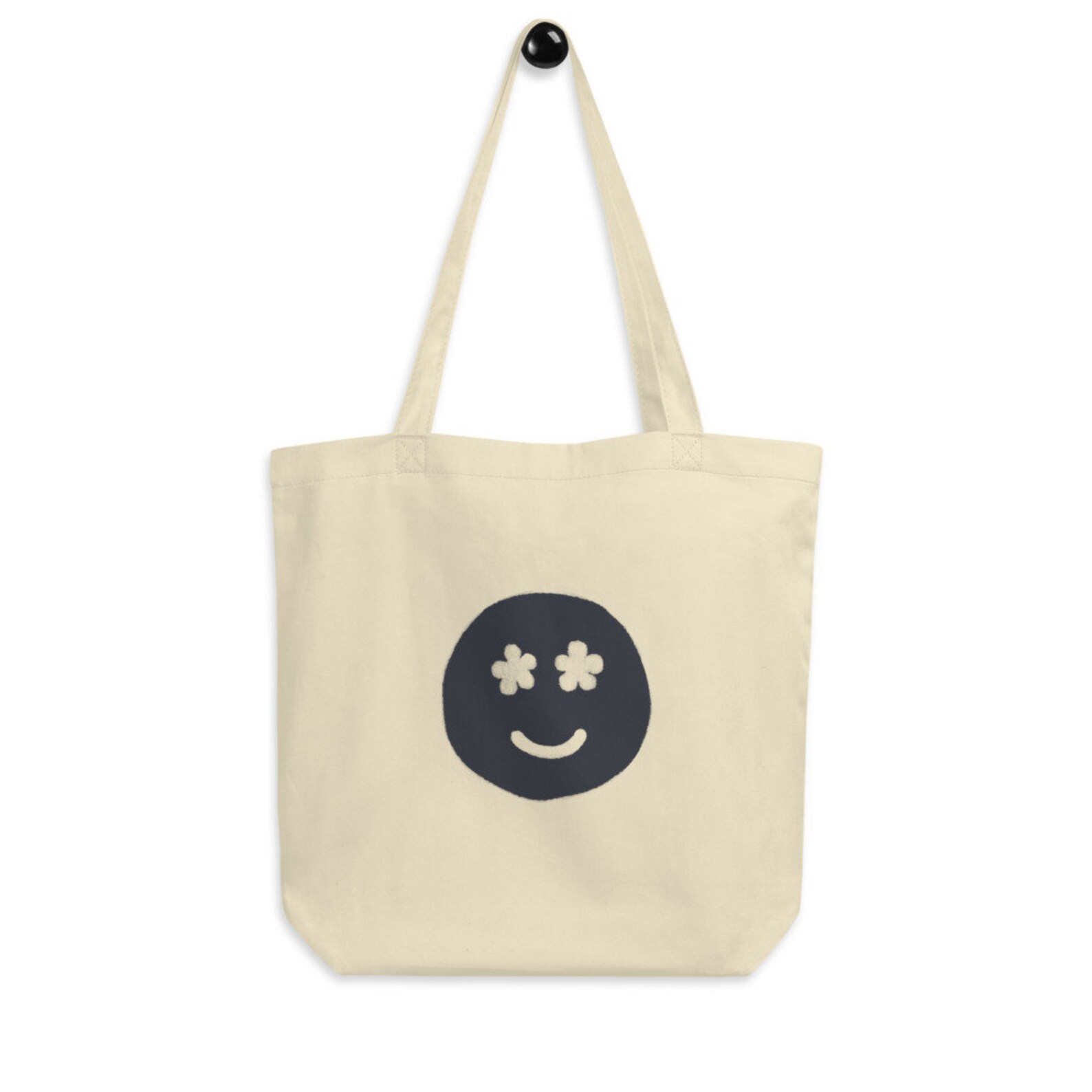 Smiley Face Eco Bag Cotton Tote Bag Canvas Tote Reusable Etsy