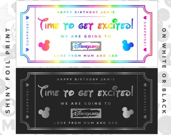 Personalised Disney Reveal Keepsake Voucher, Disneyworld Surprise Gift Voucher, Scratch Card Ticket