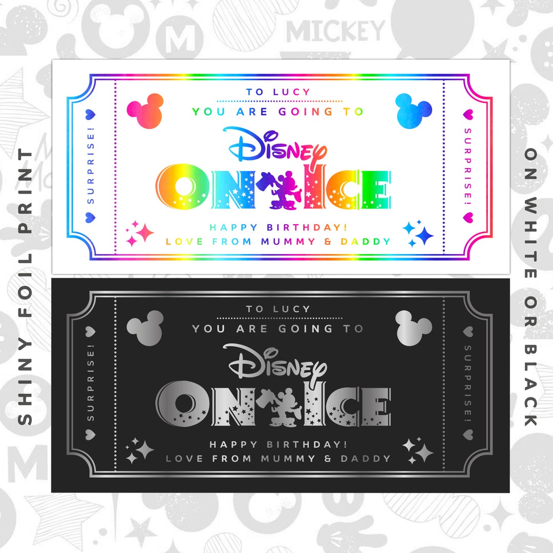 Personalised Disney on Ice Surprise Keepsake Voucher Ticket, Birthday ...