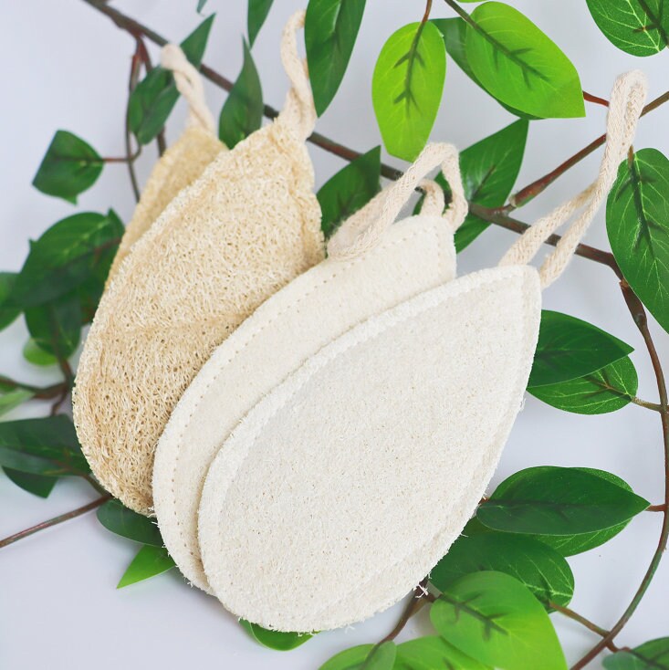 Loofah Fiber Kitchen Sponge Set Handmade with Linen, Great for Washing  Dishes, Cleaning Countertops with Durable Compostable Materials