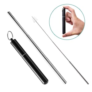 Collapsible Reusable Stainless Steel Straws image 2