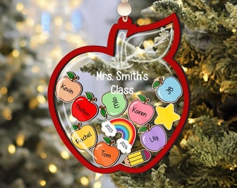 Teacher Appreciation Thank You Gifts, Teacher Ornament, 4D Shake Teacher Gifts, Personalized Teacher Christmas Ornament