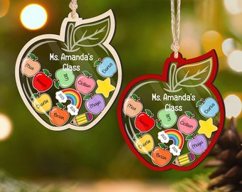 Personalized Teacher Christmas Ornament, Teacher Appreciation Thank You Gifts, Teacher Ornament, 4D Shake Teacher Gifts