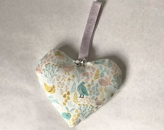 Easter Chick Bunny Rabbit Print heart decoration