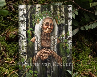 Card - Tree crone: Birch - witchy art print on sustainable paper