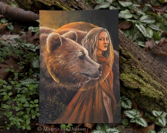 Poster - Totem bear - fantasy art printed on sustainable paper