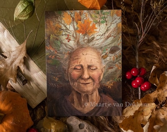 Card - Mabon Wind - fantasy art printed on sustainable paper
