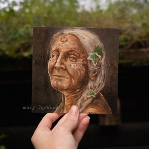 Tarjeta - Abuela Ivy - impresión de arte de fantasía en papel sostenible