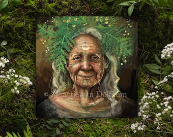 Card Mother Earth - fantasy art print on sustainable paper