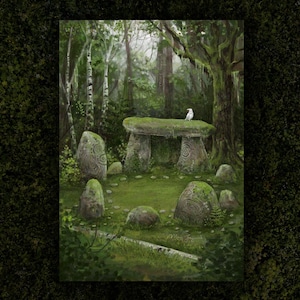 Carte - Repos de druides - Impression d'art de sorcière sur papier durable