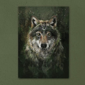 Karte - Waldwolf - hexenhafter Kunstdruck auf nachhaltigem Fotopapier