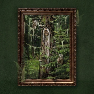 Poster - Forest symbiosis - witchy Art gedruckt auf nachhaltigem Papier