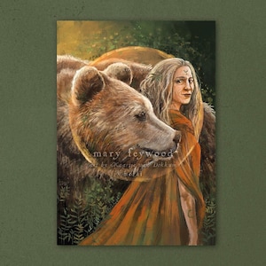 Karte – Totem Bear Spirit – von Menschen gemachter Fantasy Kunstdruck auf Eco Papier