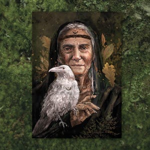 Karte - Samhain Cailleach - witchy Kunstdruck auf nachhaltigem Papier