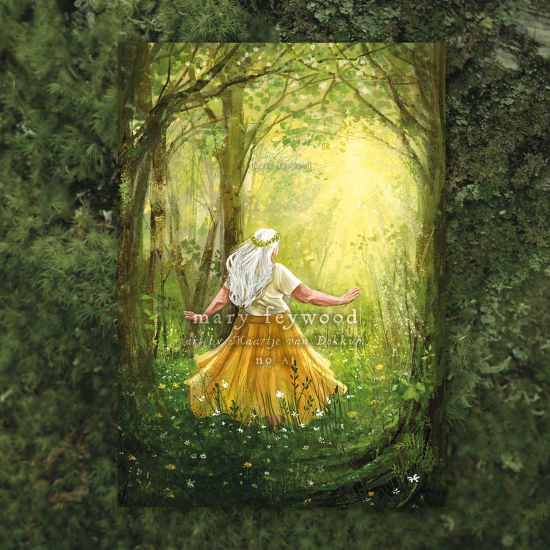 Kaart - Spring Dance - fantasiekunst gedrukt op duurzaam papier afbeelding 1