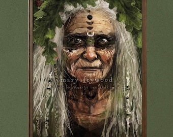 Poster - Forest crone shaman - witchy art printed on sustainable paper