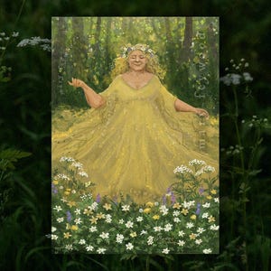 Kaart - Ostara Wild Flowers - heksenkunstprint op duurzaam papier