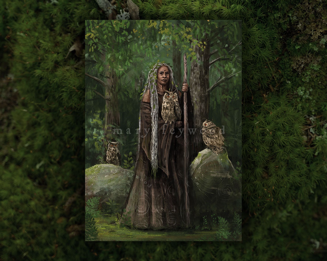 Owl Crone - witchy art print