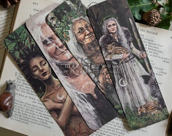 Bookmark set - witchy art printed on eco friendly paper