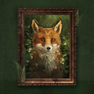 Póster - Zorro - Animal espiritual del bosque - Arte de brujería impreso en papel sostenible