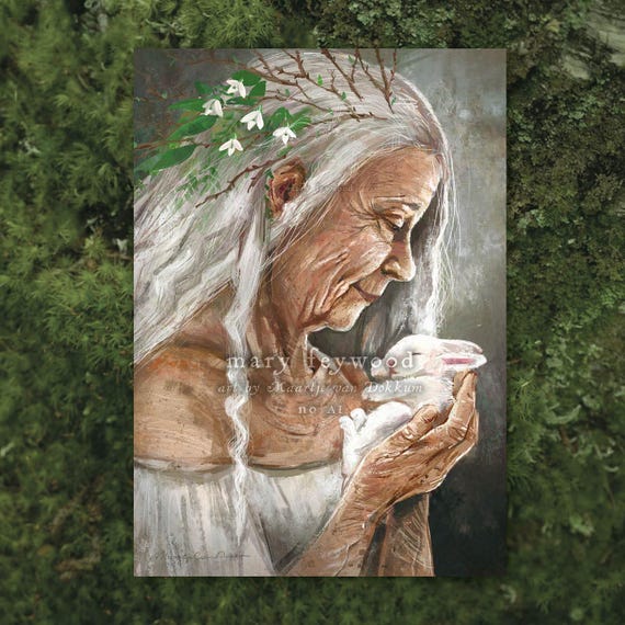 Card - The Imbolc Crone - fantasy art print on sustainable paper