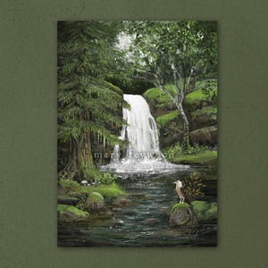 Kaart - Waterval - heksenkunstprint op duurzaam papier