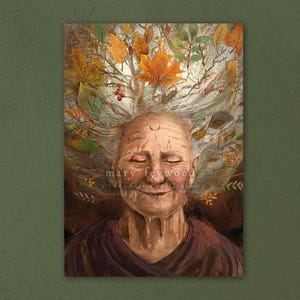 Cartão - Mabon Wind - arte de fantasia impressa em papel sustentável