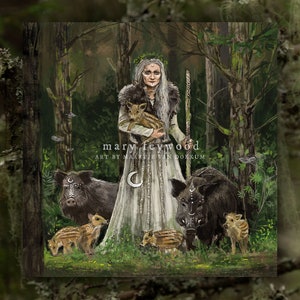 Cartão - Boar Crone - impressão artística bruxa em papel sustentável