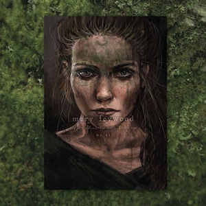 Kaart - Keltische krijgervrouw (Esca) - heksenkunstdruk op duurzaam papier