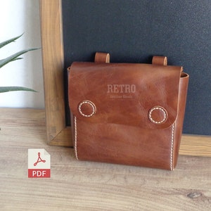 Leder Old Style Gürteltasche PDF Schnittmuster | Frau Taschen Vorlage | alt aussehende Beutel | Man Ledertasche Template Schablonen Schnittmuster und Video-Anleitung