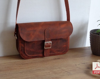 Leather Satchel Bag Pdf Pattern | Leather Bag Pattern | Satchel Bag Template | Woman Leather Pattern + Leather Template | Video Tutorial
