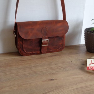 Leder Umhängetasche Pdf Schnittmuster | Ledertasche Muster | Schulranzen Bag Vorlage | Frau Leder Muster + Ledervorlage | Video-Anleitung