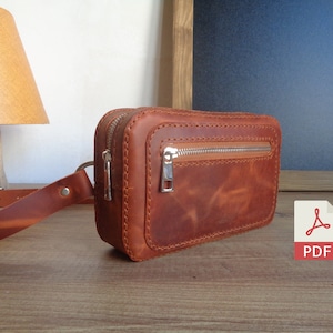 Leder Gürteltasche Muster | Leder Gürteltasche Template | Selbstgemachte Ledertasche | Hüfttasche Muster | Muster Frau | Crochet Pdf Schnittmuster |